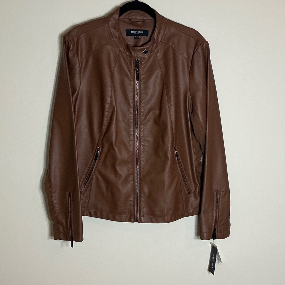 Kenneth Cole Chocolate Leather Jacket